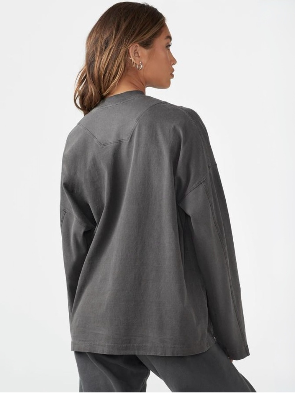 Joah Brown Vintage Long Sleeve in Washed Black - Picture 2 of 6